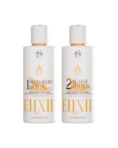 Kit Escova Progressiva S&O Active Keratin Elixir + Shampoo Detox 1 Litro