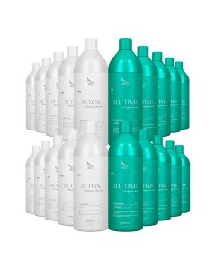 Kit 10 Escovas Progressivas Zap All Time Orgânica + 10 Shampoos Detox 1 Litro