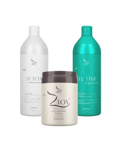 Kit Escova Progressiva Zap All Time + Shampoo Detox 1 Litro + Máscara Óleo de Mecadâmia & Chia 950g