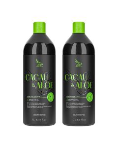 Kit 2 Escovas Progressivas Zap Cacau & Aloe Vera Passo Único 1 Litro