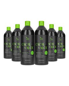 Kit 6 Escovas Progressivas Zap Cacau & Aloe Vera Passo Único 1 Litro