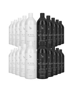 Kit 10 Escovas Progressivas Zap Me Leva Black + 10 Shampoos Detox 1litro