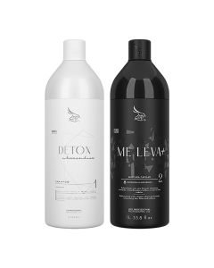 Escova Progressiva Zap Me Leva Black + Shampoo Detox 1 Litro