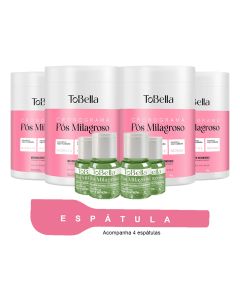 Combo 4kg Máscara Capilar To Bella Pós Milagroso + 4 Oléos e 4 Espátulas